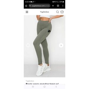 Yogalandusa Grey Sage High Waisted Yoga Leggings with Pockets YP3008 Small New